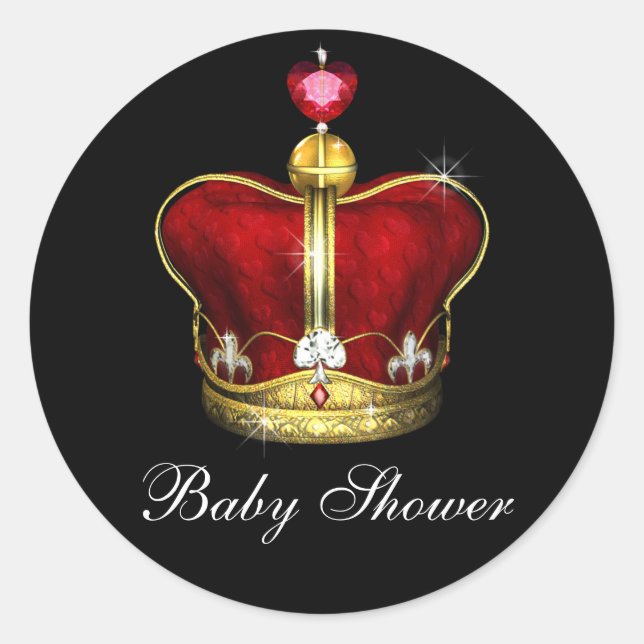 Sticker Rond Baby-Shower pour Prince Royal (Devant)