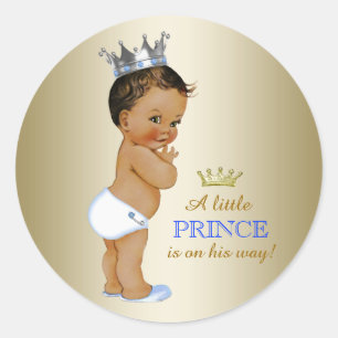 Sticker Rond Baby-Shower Prince