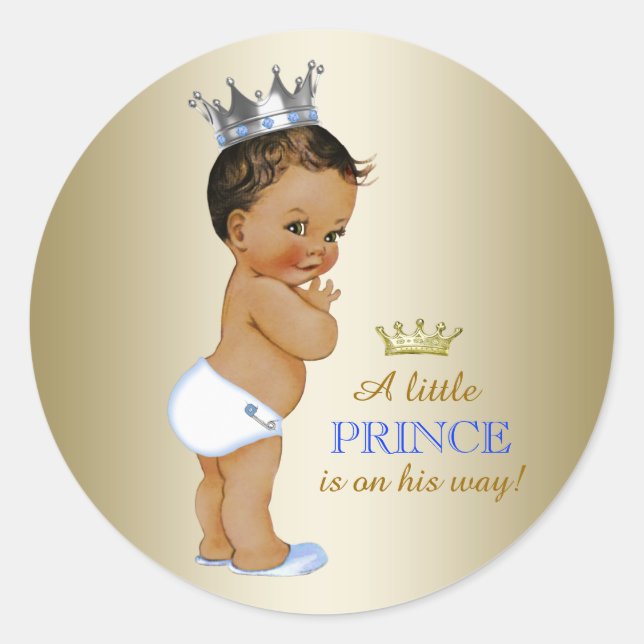 Sticker Rond Baby-Shower Prince (Devant)