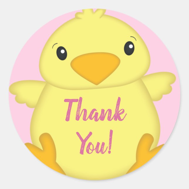 Sticker Rond Baby shower rose (Devant)