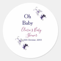 Baby shower rose papillon violet oh bébé moderne