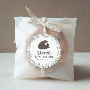Sticker Rond Baby shower rustique Little Bear