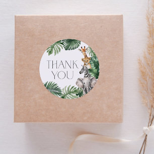 Sticker Rond Baby shower Safari
