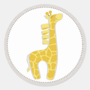Sticker Rond Baby shower Safari Giraffe