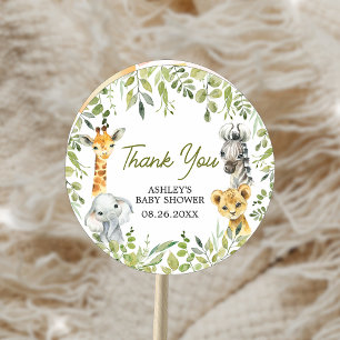 Sticker Rond Baby shower Safari Wild One Jungle