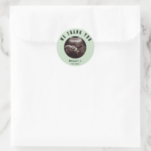 Sticker Rond Baby shower Sage Merci Ultrasound