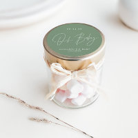 Baby shower script moderne sauge vert élégant