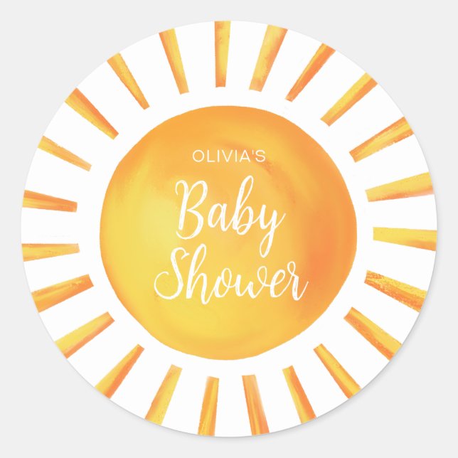 Sticker Rond Baby shower solaire (Devant)