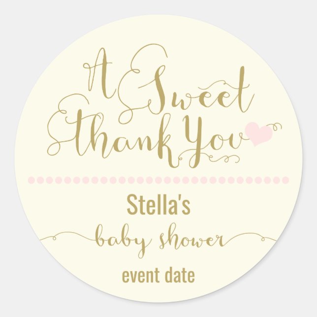 Sticker Rond BABY SHOWER STICKER| doux merci (Devant)
