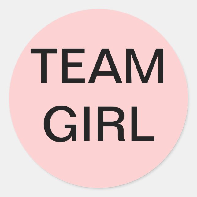 Sticker Rond Baby shower Team Girl (Devant)