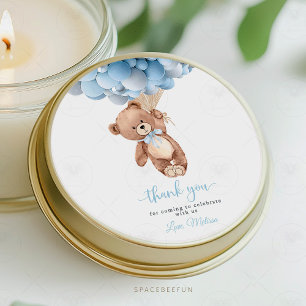 Sticker Rond Baby shower Teddy Bear