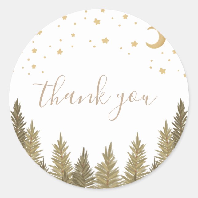 Sticker Rond Baby-Shower Thème Forêt (Devant)