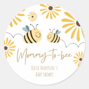 Sticker Rond Baby Shower Tournesol Maman-à-Miel