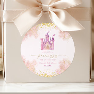 Sticker Rond Baby shower Twins du Château des Deux Petites Prin
