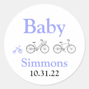 Sticker Rond Baby shower vélo périphérique