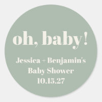Baby shower vert moderne de taille mignonne Nom pe