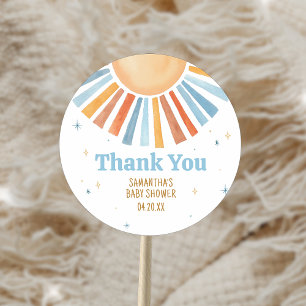 Sticker Rond Baby Shower Voici venir le Fils 