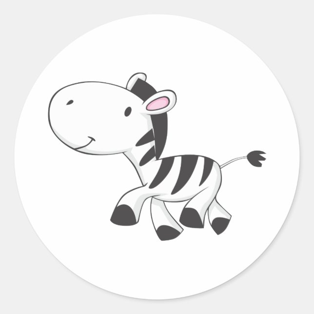 Sticker Rond Baby Zebra (Devant)