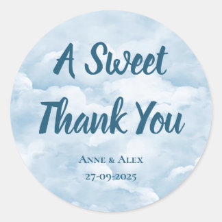 Sticker Rond Babyblue Faire-part de mariage - Enregistrer La Da