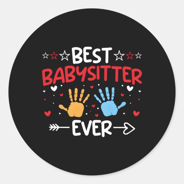 Sticker Rond Babysitter Nanny Garde d'enfants Garde d'enfants (Devant)