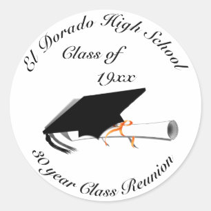 Sticker Rond Bac d'obtention du diplôme - Réunion du lycée