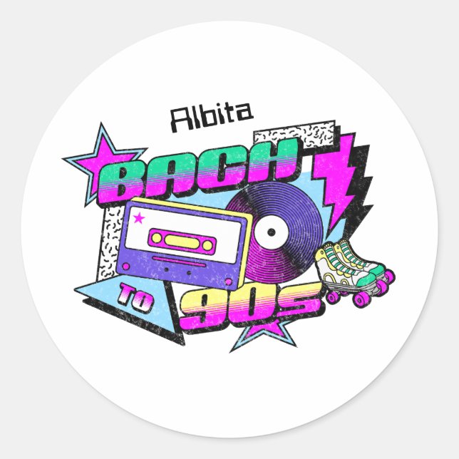 Sticker Rond Bach aux années 90 (Devant)