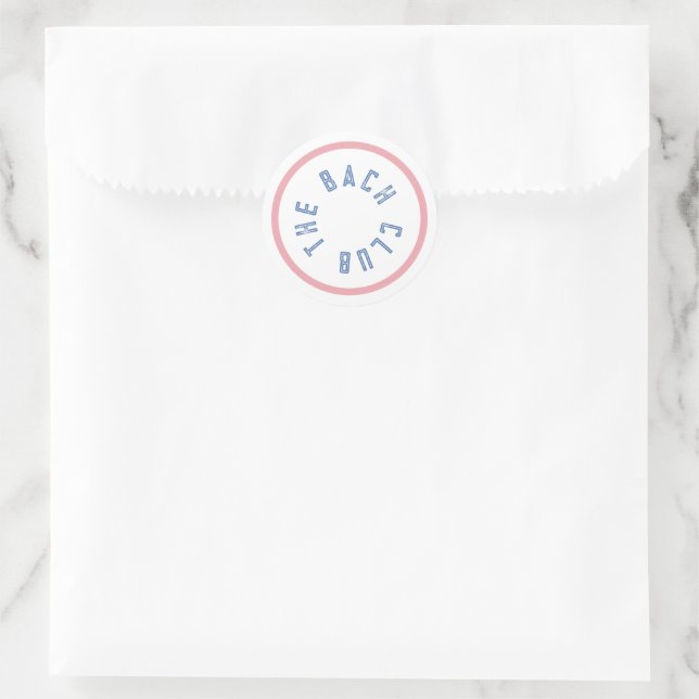 Sticker Rond Bach Club Blue Crest Pink Stripe (Sac)