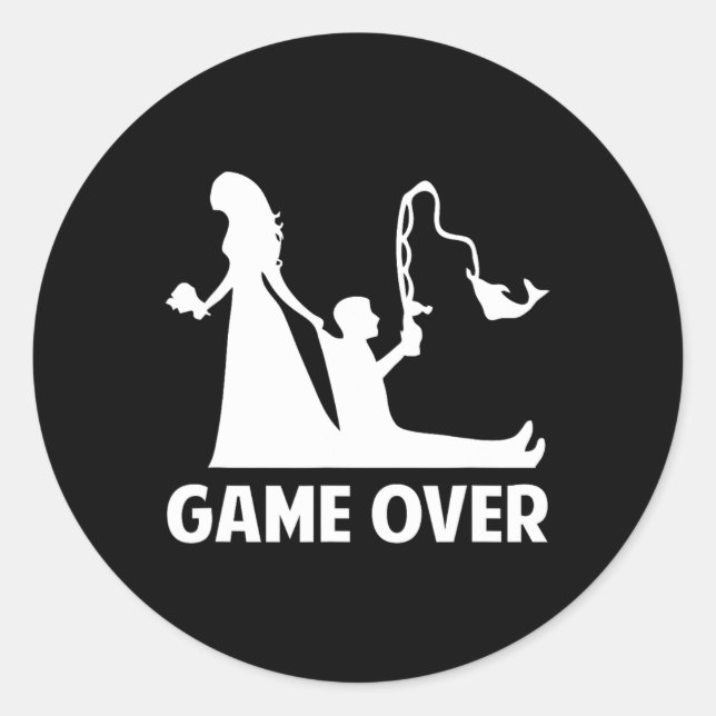 Sticker Rond Bachelor Mariage de la chambre de jeu (Devant)