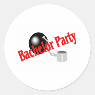 Sticker Rond Bachelor Party Ball and Chain