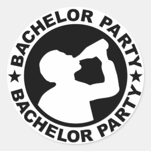 Sticker Rond Bachelor Party boisson