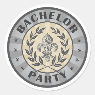 Sticker Rond Bachelor Party Crest Design