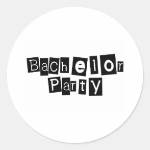 Sticker Rond Bachelor Party (Sq Blk)