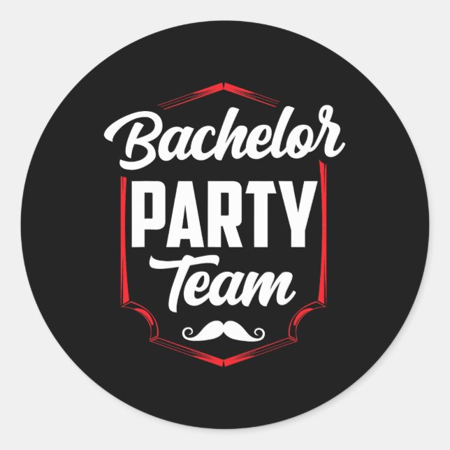 Sticker Rond Bachelor Party Team Groom Bride 3 (Devant)