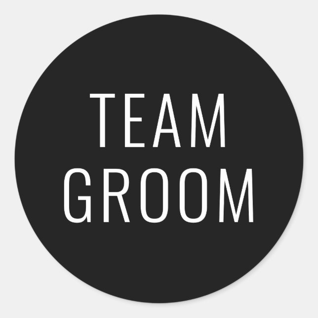 Sticker Rond Bachelor Party Wedding Favoriser Team Groom (Devant)