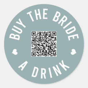 Sticker Rond Bachelorette Acheter L'Épouse A Drink Venmo QR Cod
