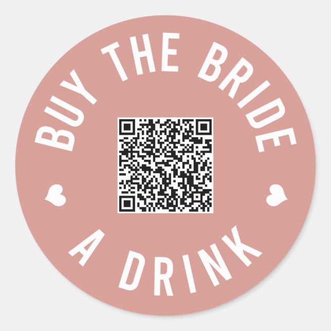 Sticker Rond Bachelorette Acheter L'Épouse Un Verre Venmo QR Co (Devant)