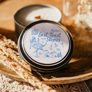 Sticker Rond Bachelorette de ski Dernier Toast sur les pistes