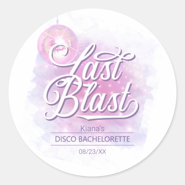 Sticker Rond Bachelorette Disco dernier Blast ID928 (Devant)
