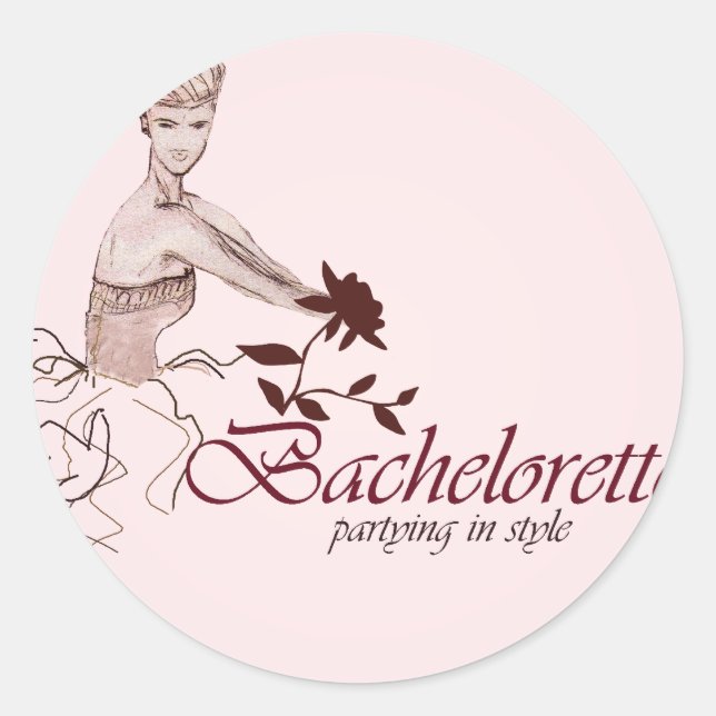Sticker Rond Bachelorette élégante (Devant)