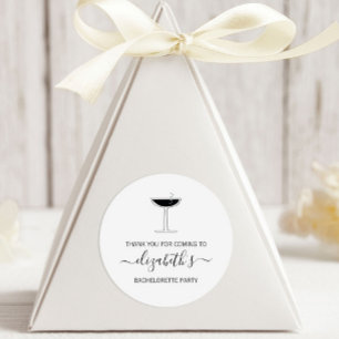 Sticker Rond Bachelorette en verre Coupe Bubbly
