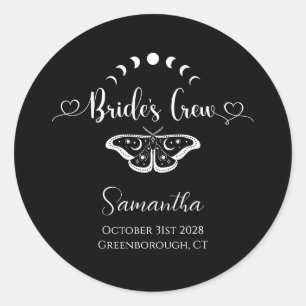 Sticker Rond Bachelorette fête céleste gothique personnalisé