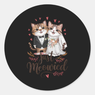 Sticker Rond Bachelorette Mariage Fête Mariée Groom Chats Juste