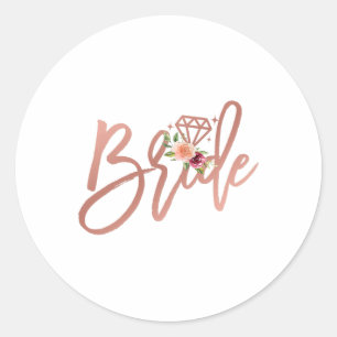 Sticker Rond Bachelorette Mariée Wedding shower cadeau Flor