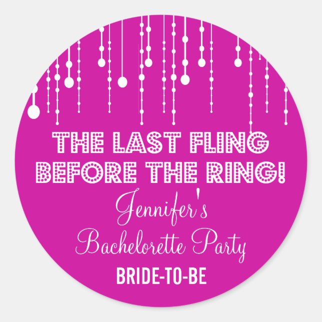 Sticker rond Bachelorette Party (Devant)