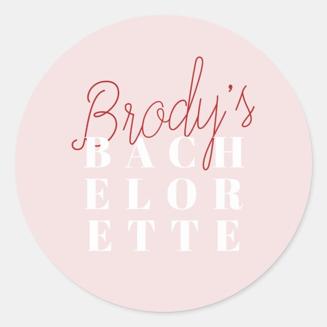 Sticker Rond Bachelorette Party - Brody (Devant)
