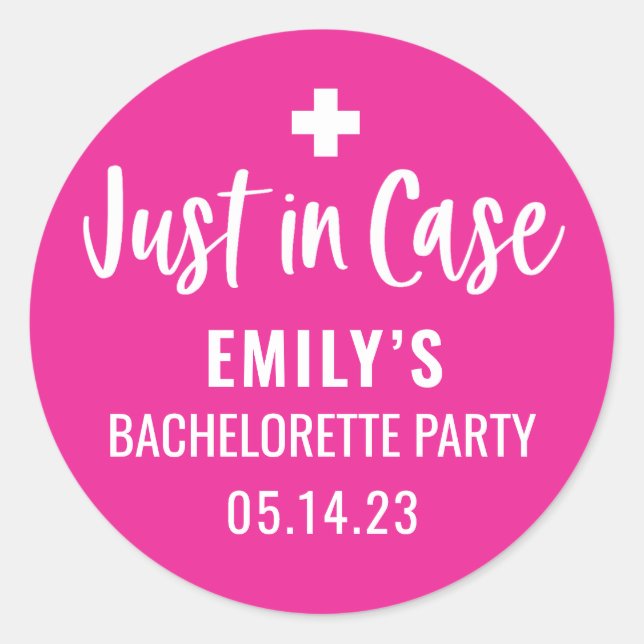 Sticker Rond Bachelorette personnalisée en Coque (Devant)