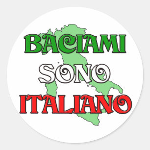 Sticker Rond Baciami Italiano (Kiss Me Je suis Italien)