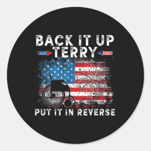 Sticker Rond Back Up Terry Placez-Le En Reverse Vintage Funny 4