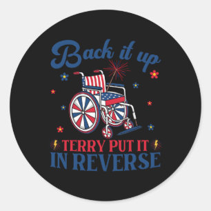 Sticker Rond Back Up Terry Placez-Le En Reverse Vintage Funny 4