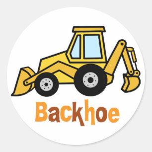 Sticker Rond Backhoe